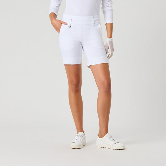 Daily Sports Ladies Shorter-Length Pull-On White Golf Shorts 