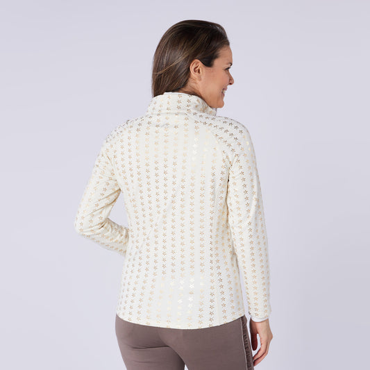 Swing Out Sister Ladies Brushed-Backed Full-Zip Mid Layer with Star Print