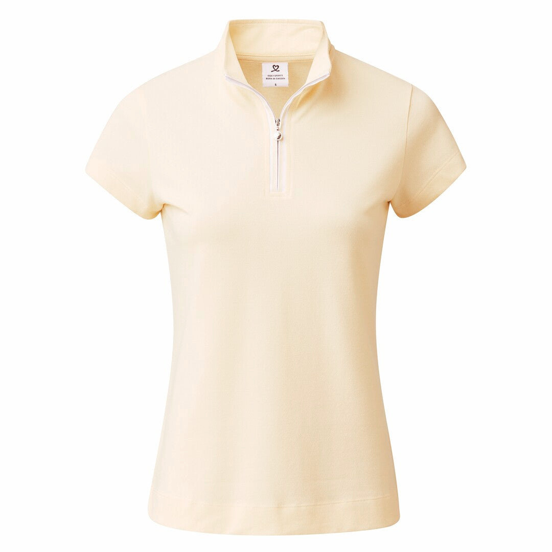 Daily Sport Ladies Zip-Neck Cap Sleeve Polo in Macaron