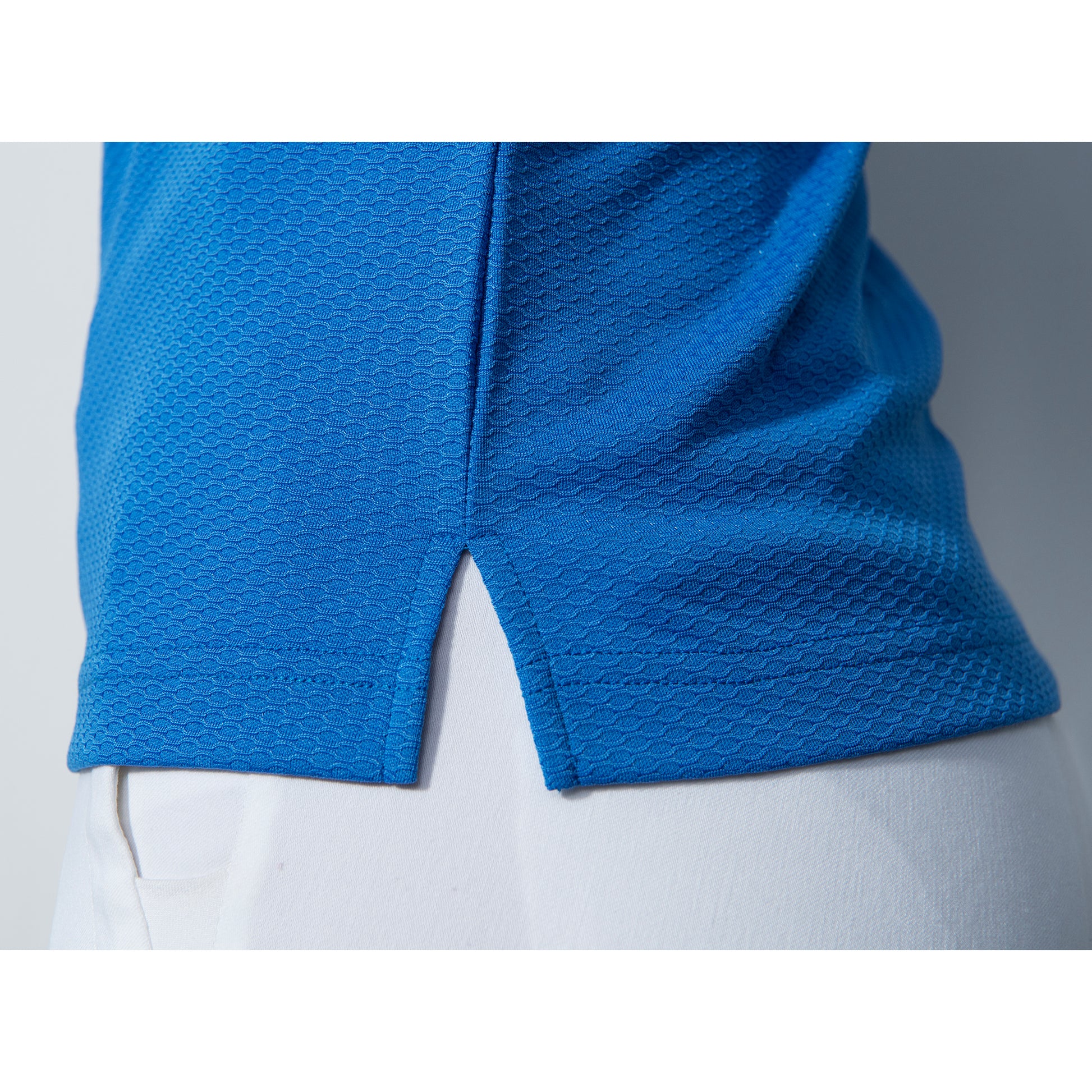 Daily Sports Honeycomb Structured Short Sleeve Polo Shirt in Cosmic Blue