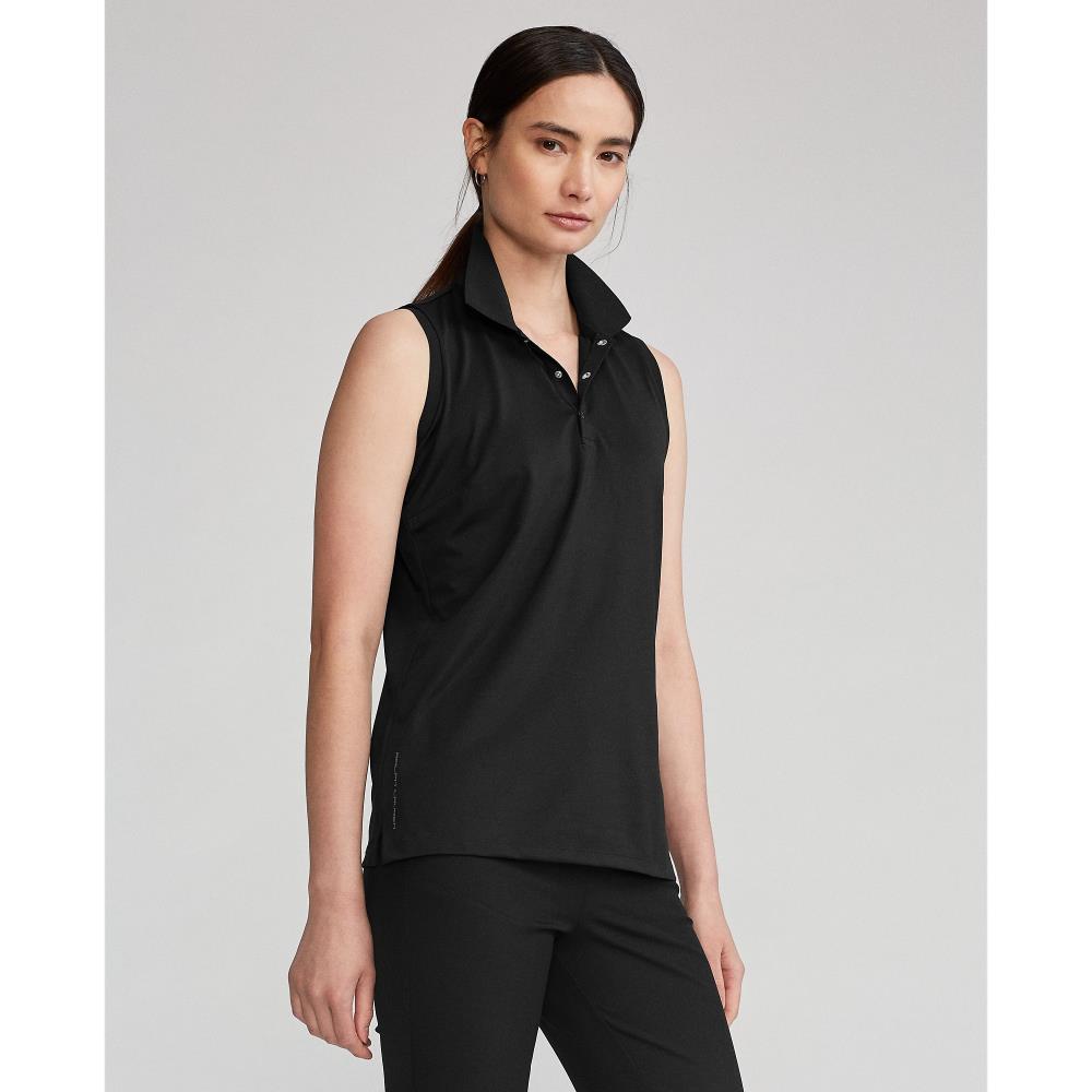 Ralph Lauren Ladies Sleeveless Pique Polo in Polo Black