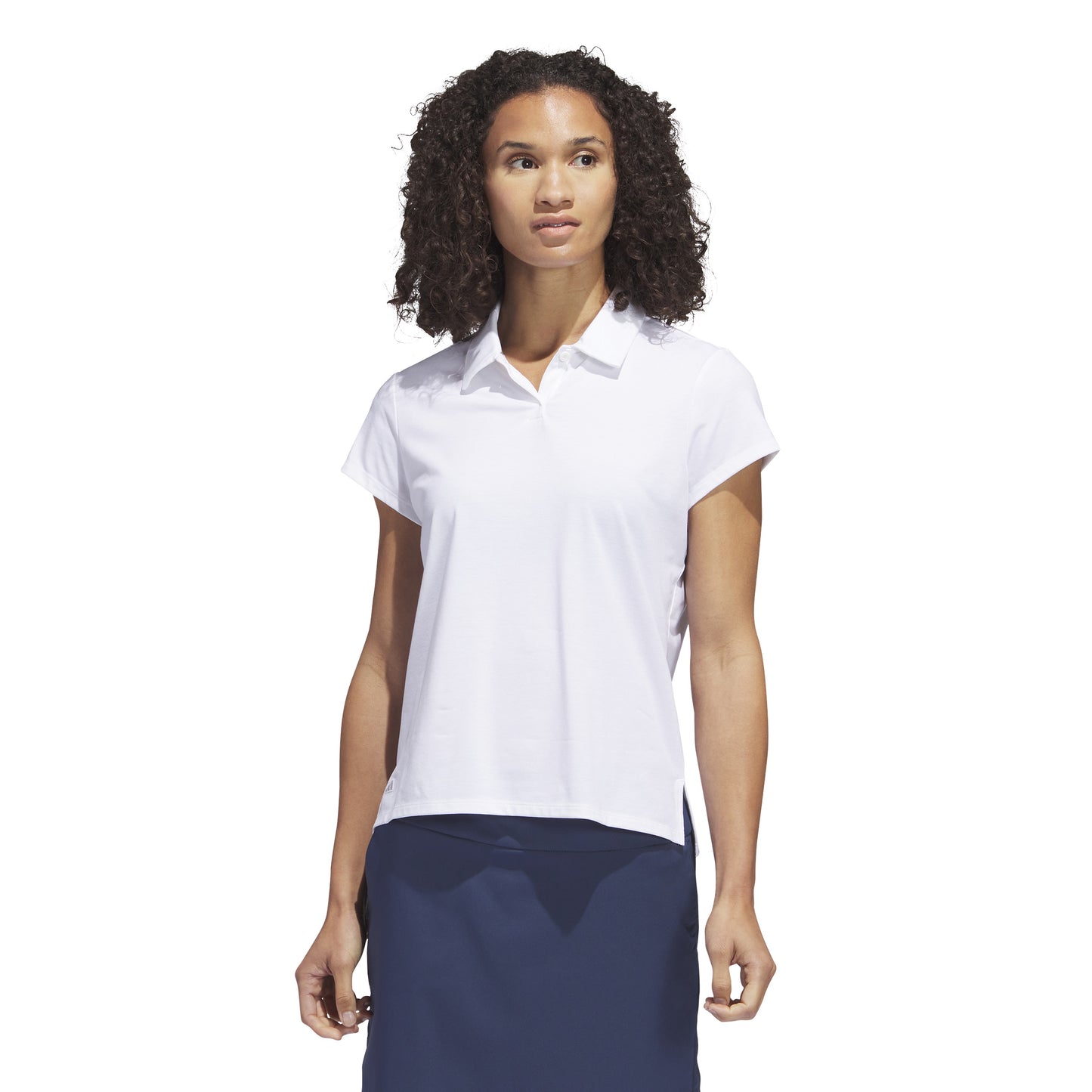 adidas Ladies Go-To Short Sleeve Golf Polo in White Melange