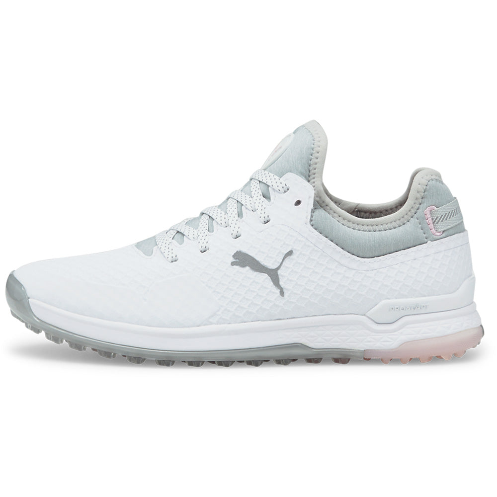 Puma Ladies PROADAPT ALPHACAT Waterproof Shoe in White, Silver & Pink