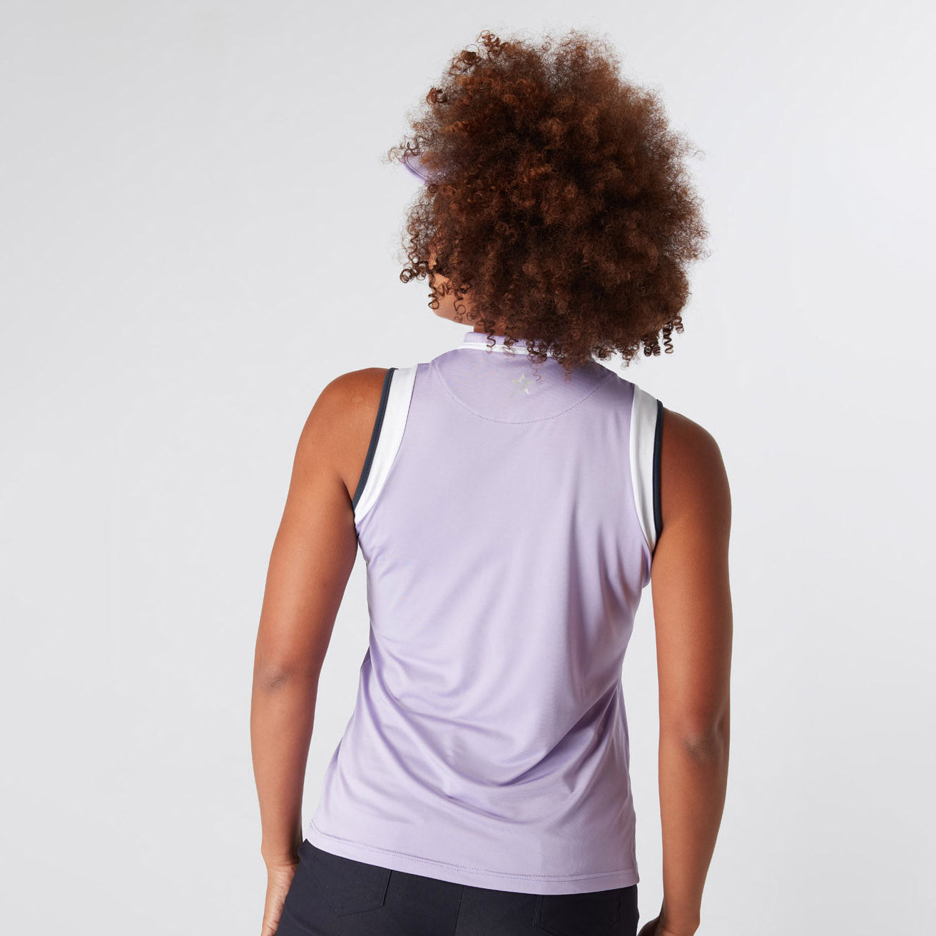 Swing Out Sister Zip Neck Sleeveless Polo in Digital Lavender