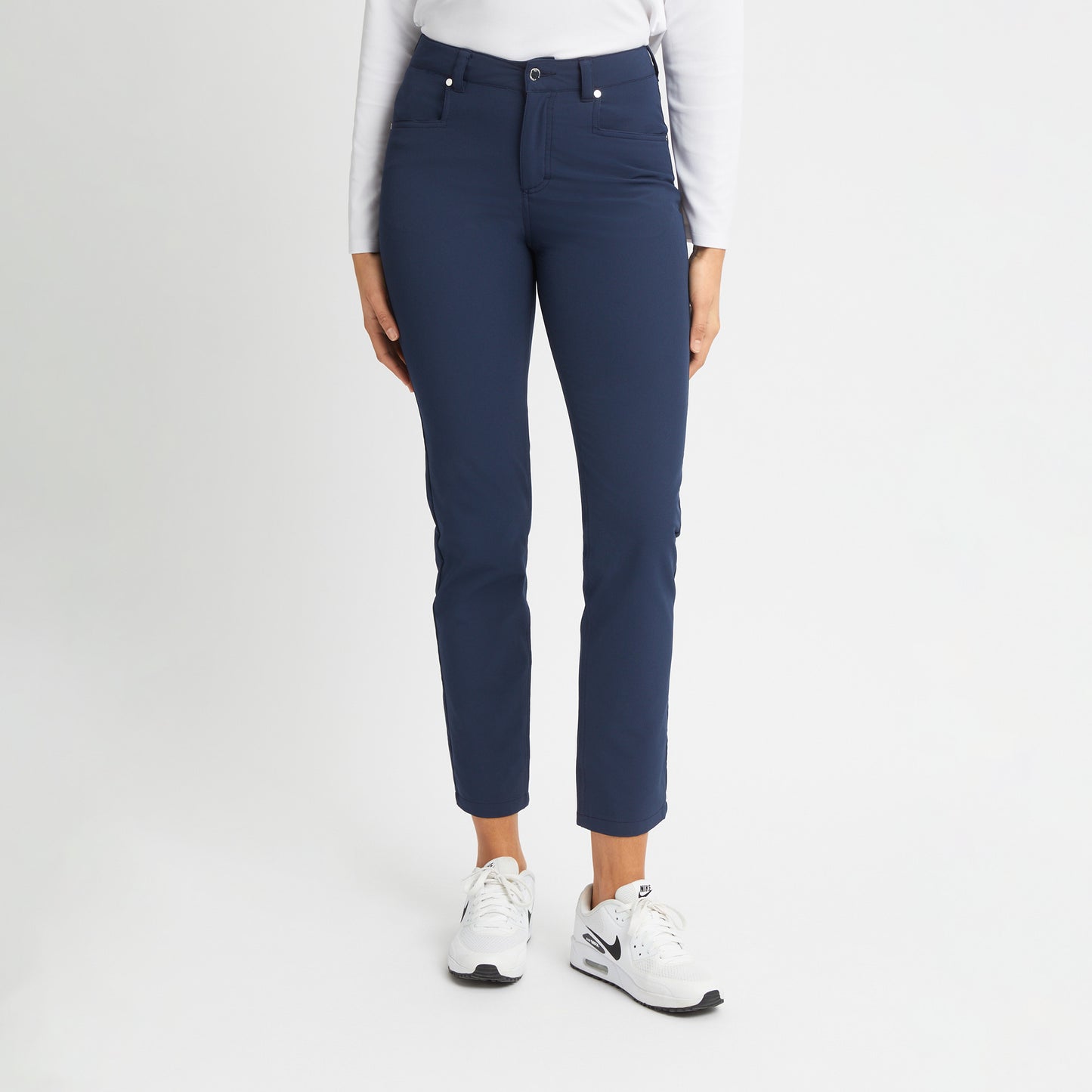 Rohnisch Ladies Navy Lightweight Golf Trousers with Brushed Inner