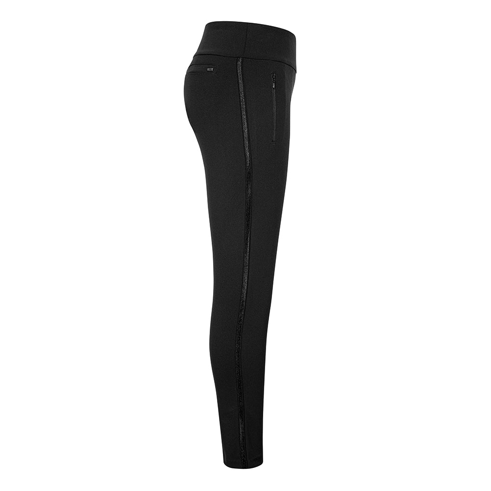 Tail Ladies Slim Fit Pull-On 7/8th Trouser in Onyx with Soft-Sheen Trim