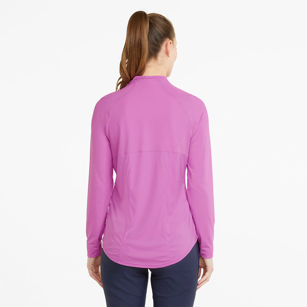 Puma Ladies Long Sleeve Zip Top in Mauve Pop