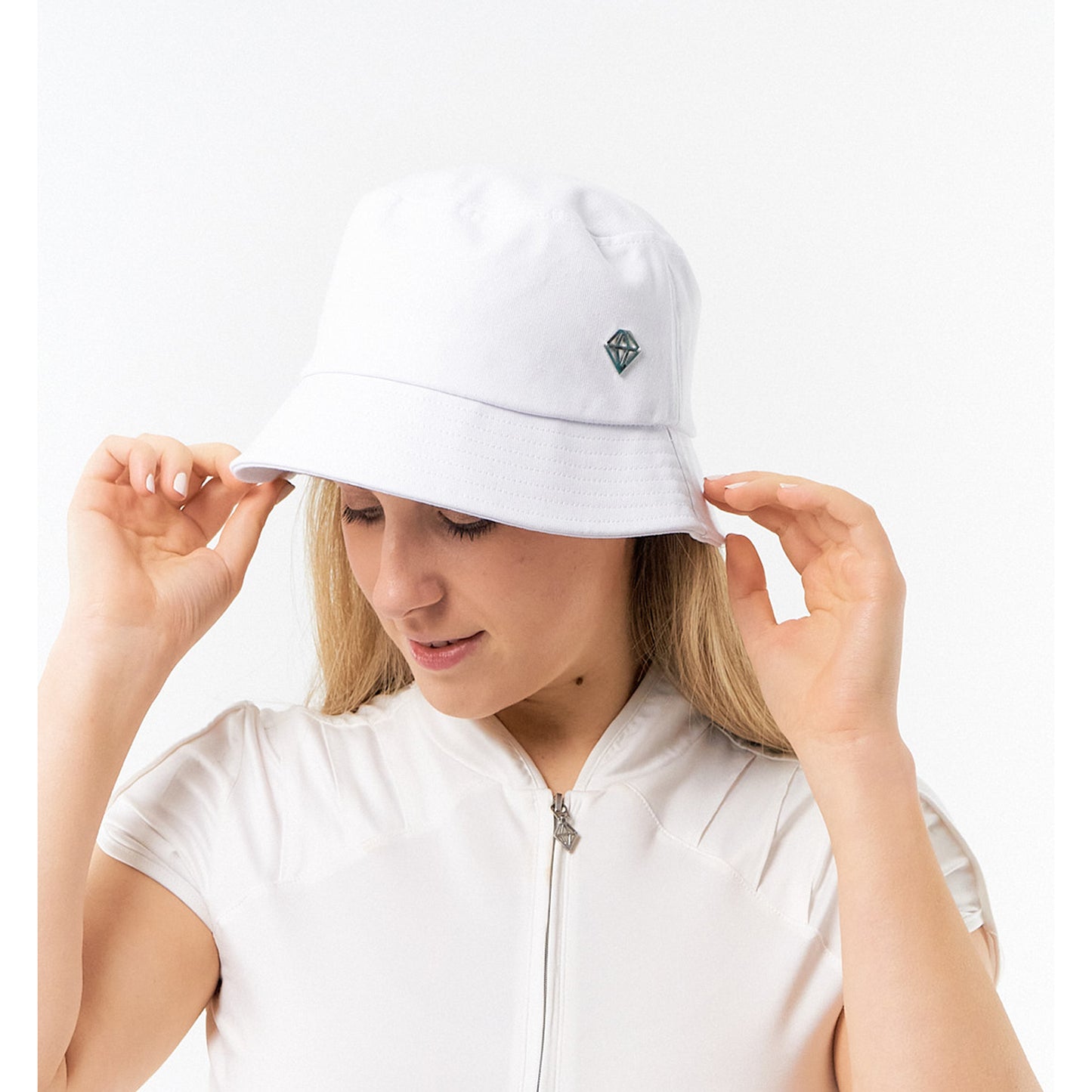 Pure Ladies Lined Bucket Hat in White