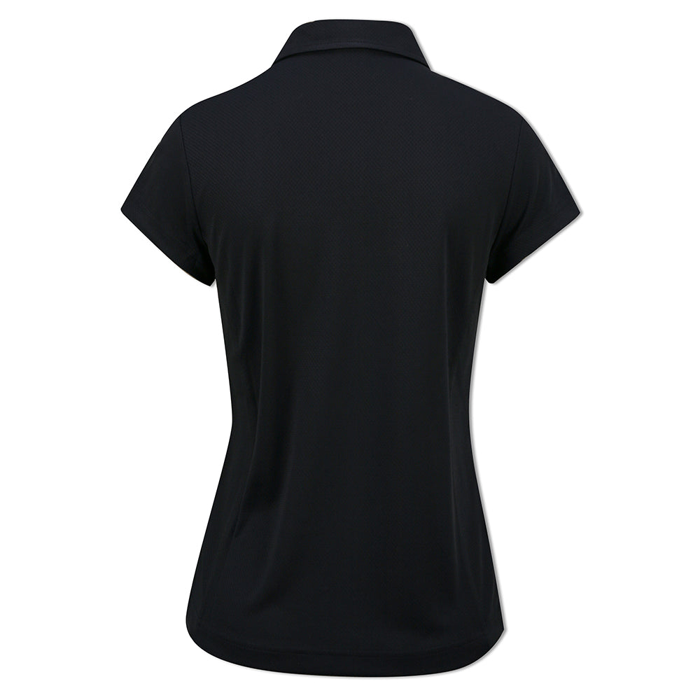 Daily Sports Ladies Cap Sleeve Polo with Zip-Neck in Dark Navy Blue