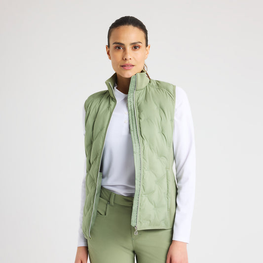 Rohnisch Ladies Padded Windbreaker Vest in Sage Green