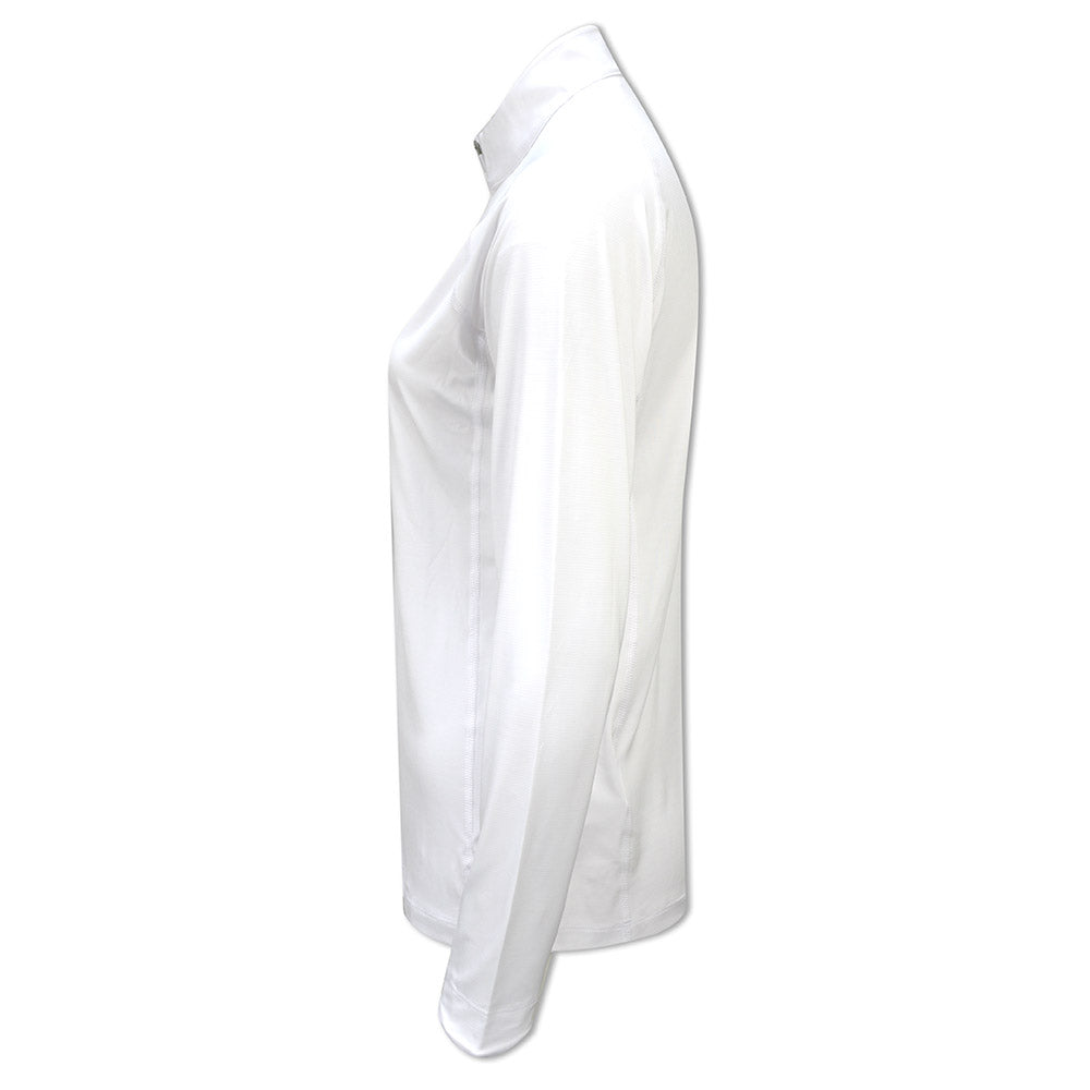 Puma Ladies 1/4 Zip YOU-V Long Sleeve Top with UPF 50+ in White Glow Heather