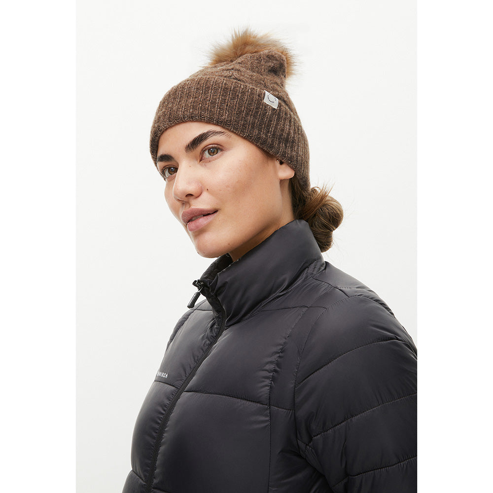 Rohnisch Ladies Cable Knit Bobble Hat in Nougat