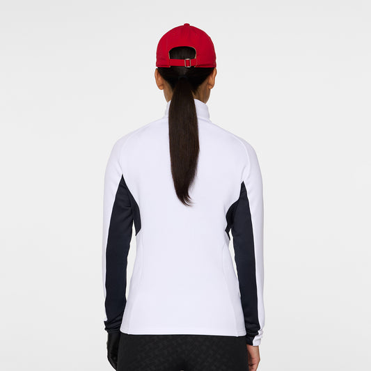 J.Lindeberg Ladies Zip-Neck Mid-Layer with Fleece Trimmed Collar - Last One Medium Only Left
