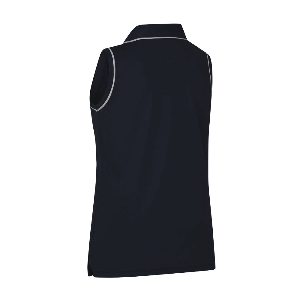 Original Penguin Ladies Piped Sleeveless Polo in Caviar