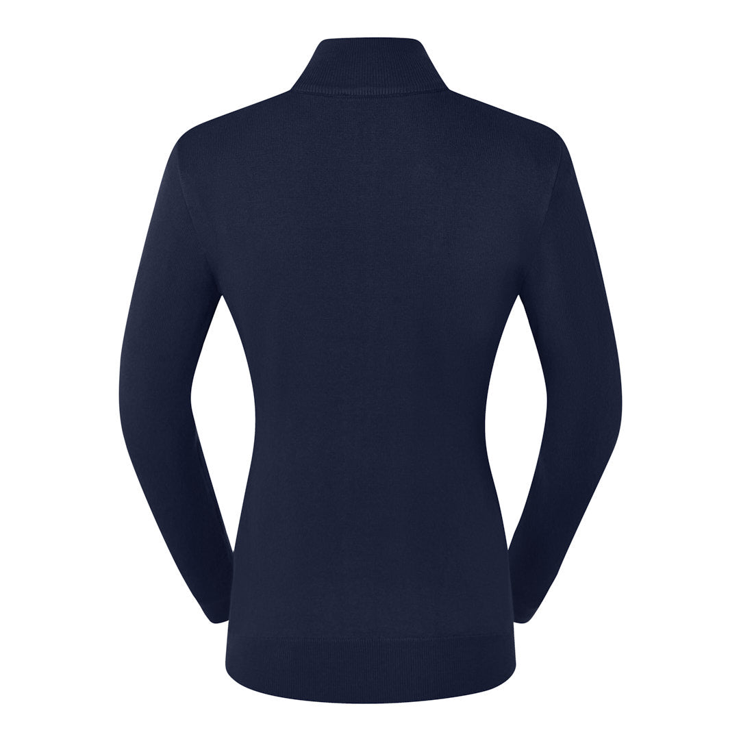 Pure Ladies Full Zip Lined Sweater in Navy