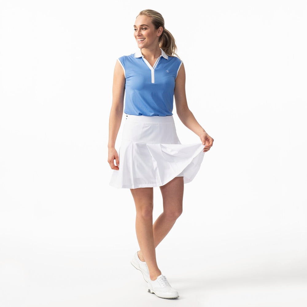 Daily Sports Ladies Sleeveless Golf Polo in Pacific Blue