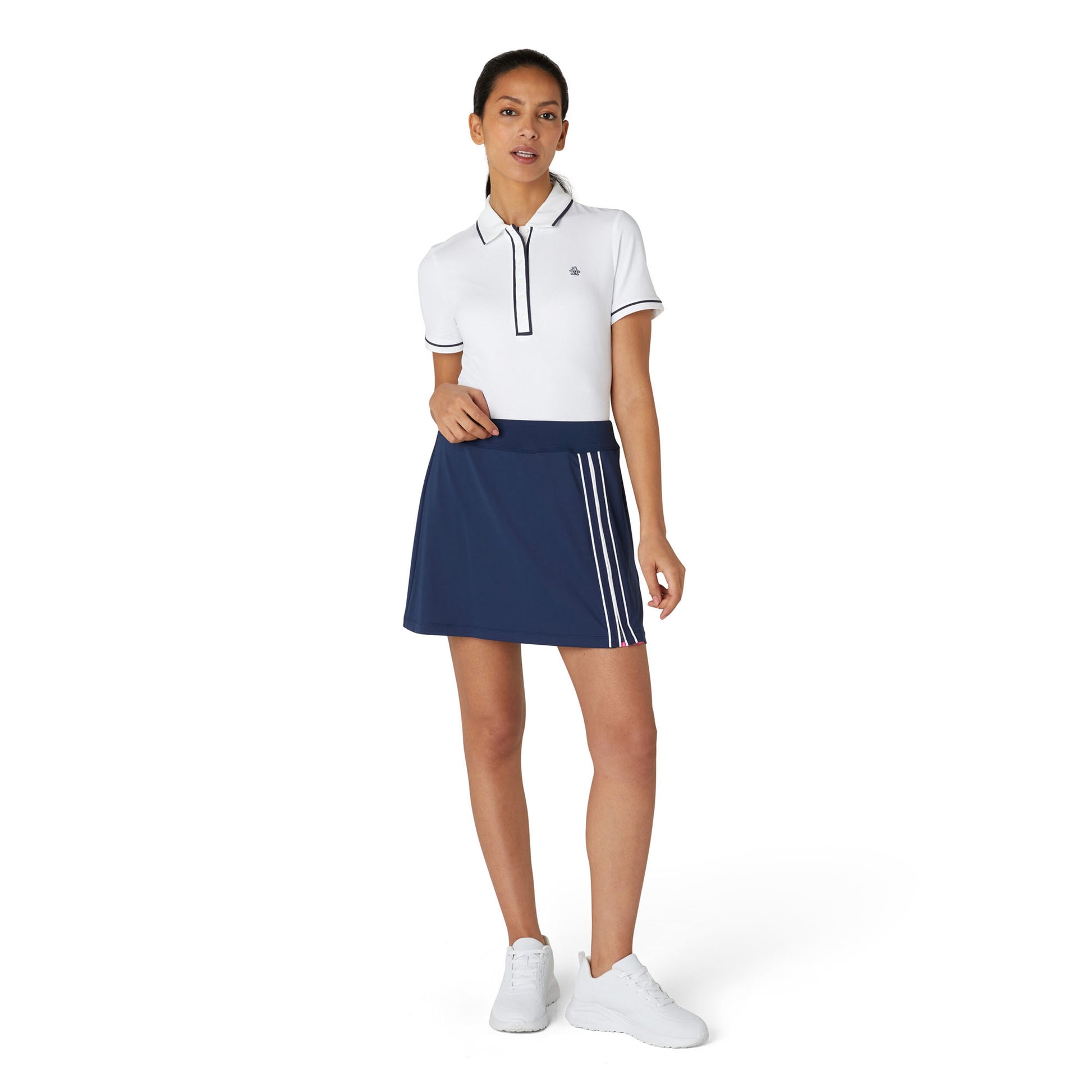 Original Penguin Ladies Asymmetrical Skort with Side Pleat in Navy