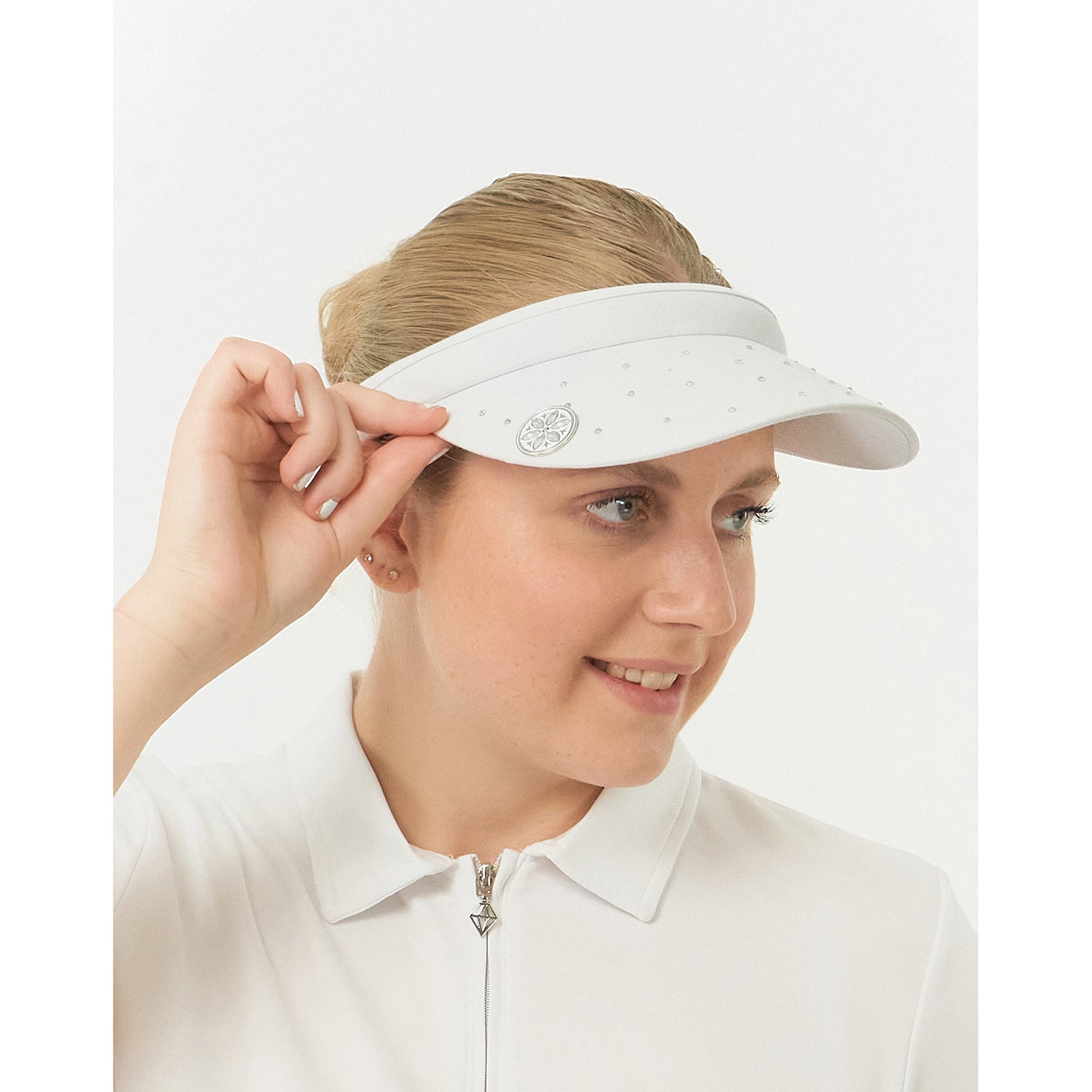 Surprizeshop Crystal Embellished Clip-On Visor with Ball Marker