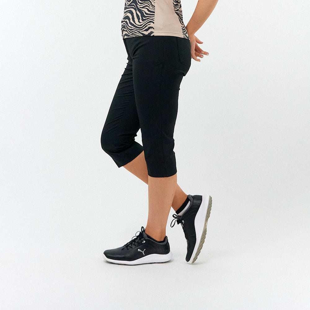 Pure Golf Ladies Stretch Capri in Black