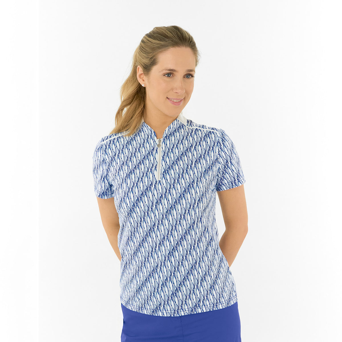 Pure Ladies Short Sleeve Polo – Bold Waves Meet Course-Ready Comfort