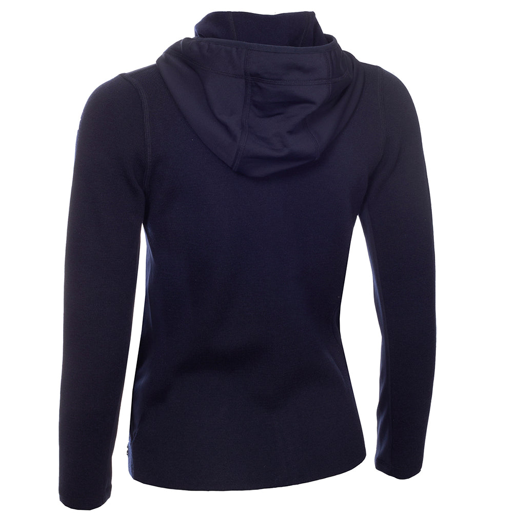 Green Lamb Ladies Hybrid Knit Jacket with Hood in Navy