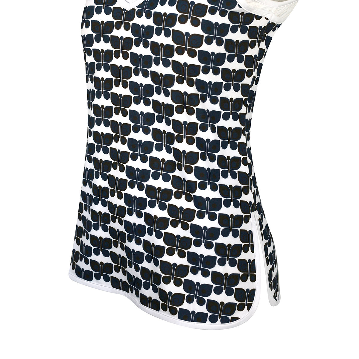 Original Penguin Ladies Butterfly Print Sleeveless Top in Bright White