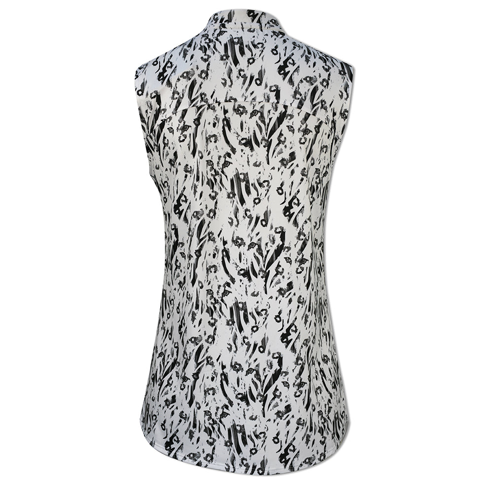 Puma Golf Ladies Cloudspun Animal Print Sleeveless Polo - Last One Small Only Left