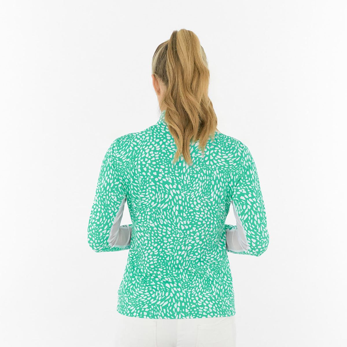 Pure Ladies Long Sleeve Golf Top with Mesh Panels for Breathable Comfort & Sleek Style