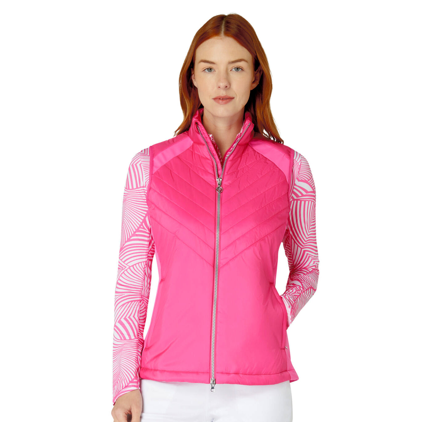 Callaway Ladies Lightweight Primaloft Quilted Gilet in Cheeky Pink