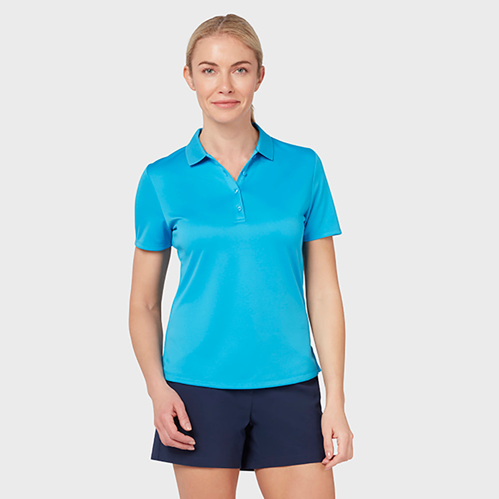 Callaway Ladies Short Sleeve Swing Tech Polo with Opti-Dri in Spring Break Blue
