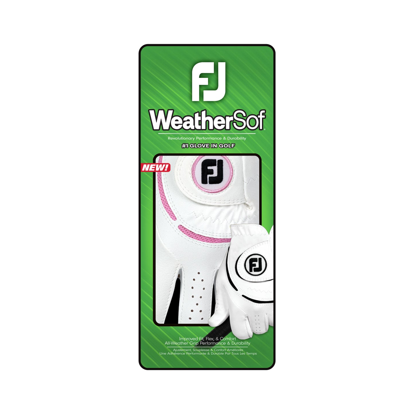 FootJoy Women's WeatherSof Golf Glove in White & Pink