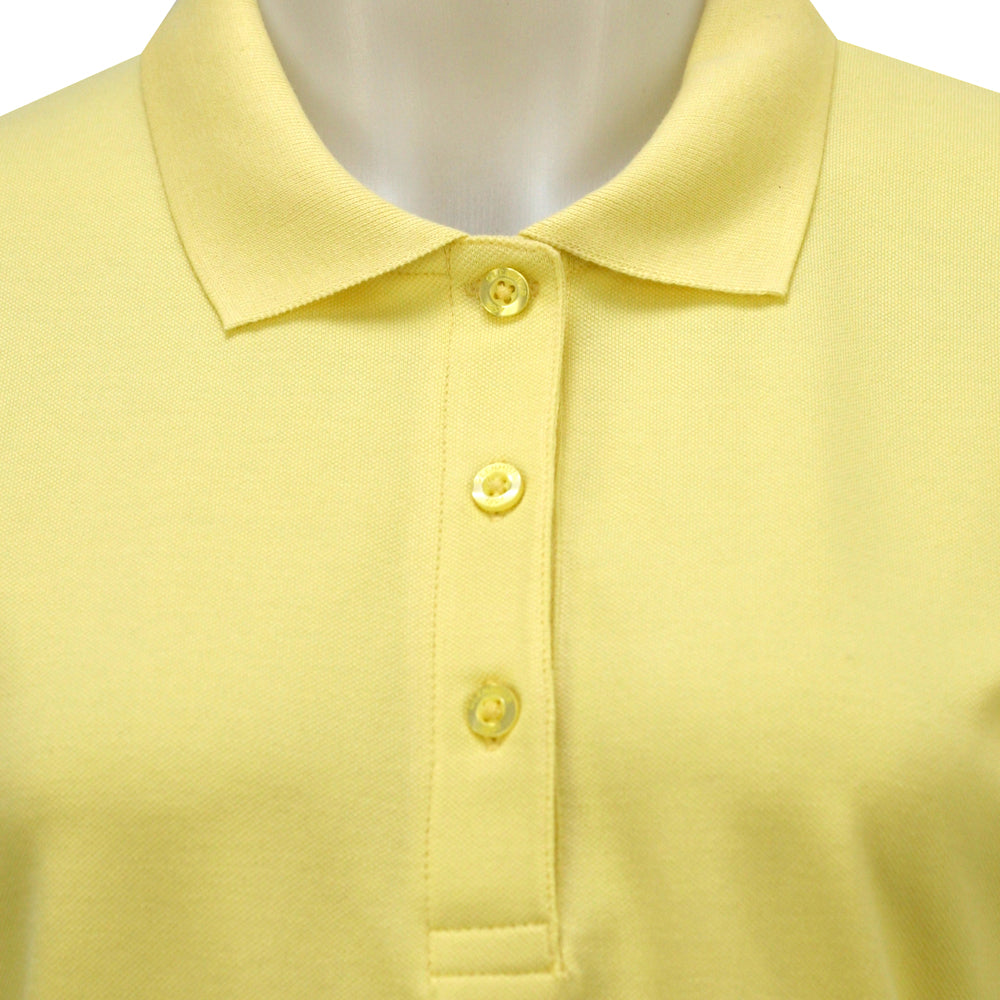 Glenmuir Ladies Pique Knit Short-Sleeve Polo with Soft Cotton Finish in Yellow