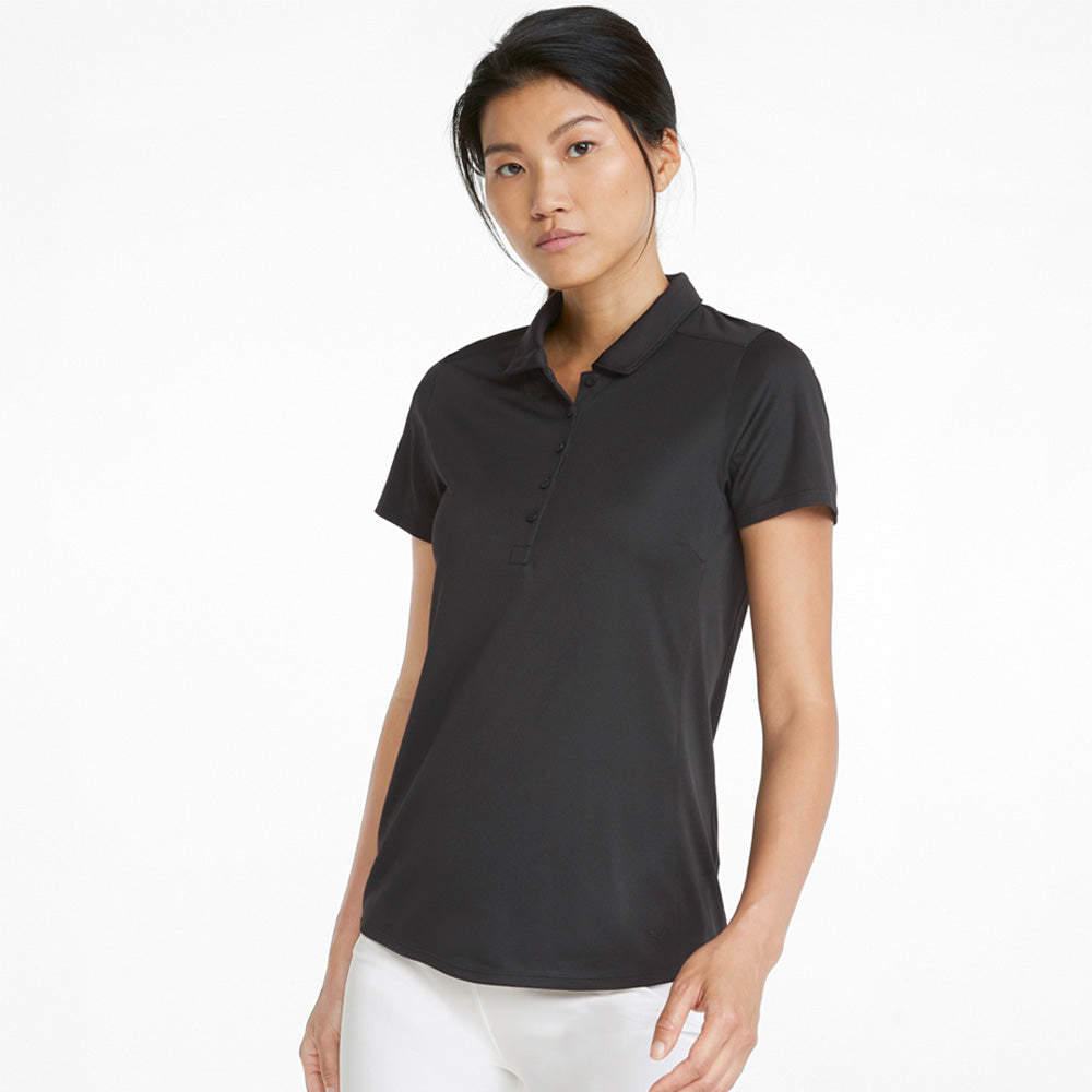 Puma Ladies Black Short Sleeve Golf Polo - Last One XS Only Left