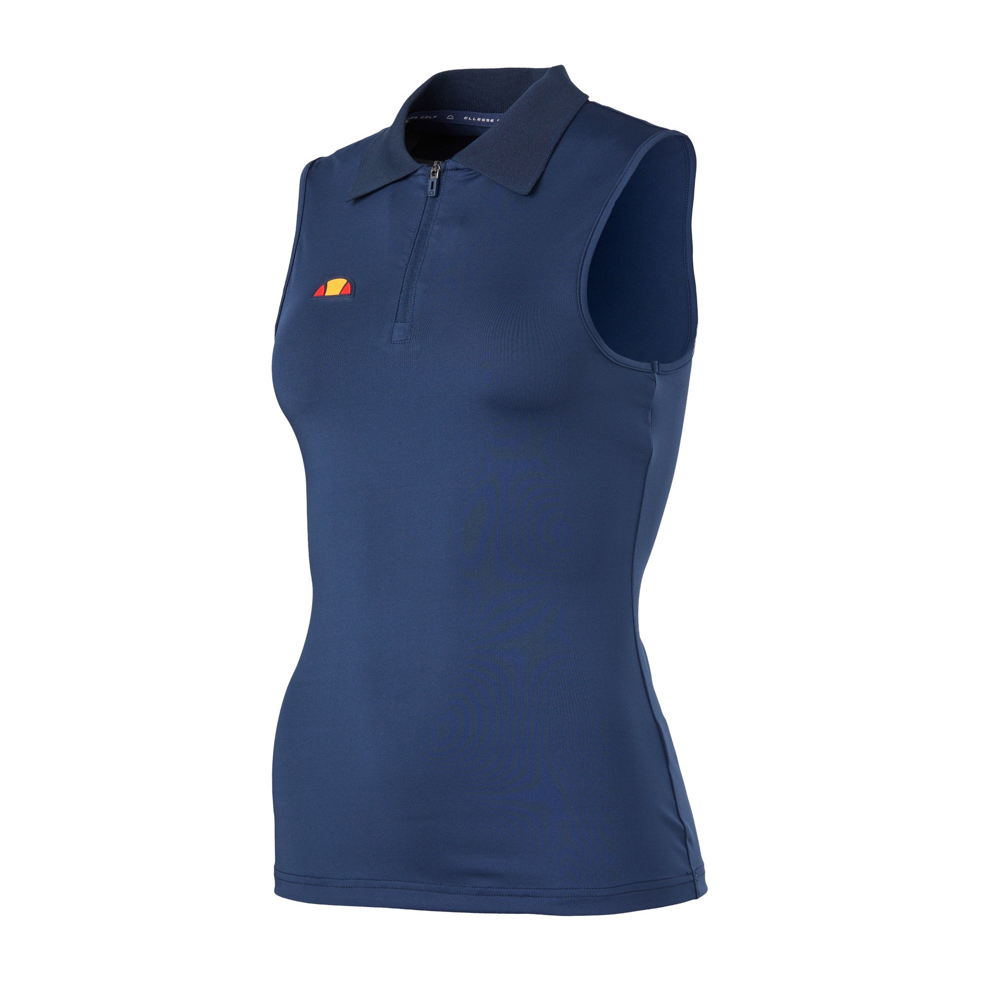 Ellesse Ladies Navy Zip-Neck Sleeveless Polo