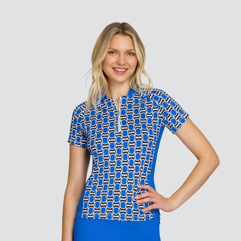 Tail Ladies Short Sleeve Geometric Print Golf Polo