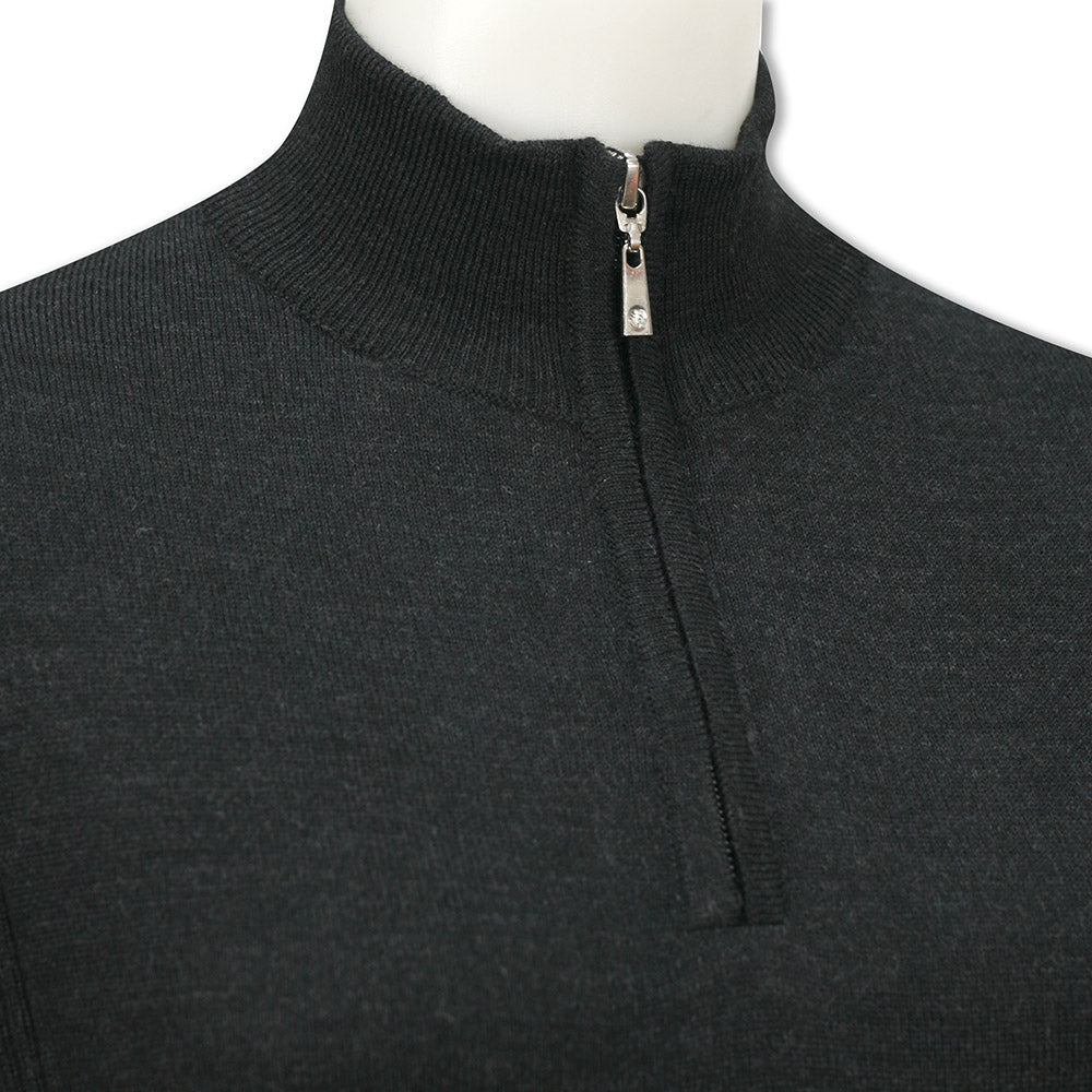 Glenmuir Ladies Merino Blend Lined Sweater with Water Repellent Finish in Charcoal