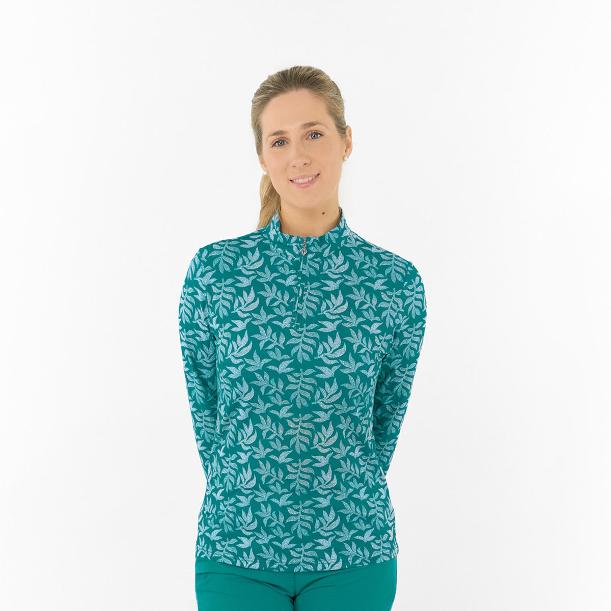 Pure Ladies Long Sleeve Top – Botanical Elegance Meets Effortless Performance