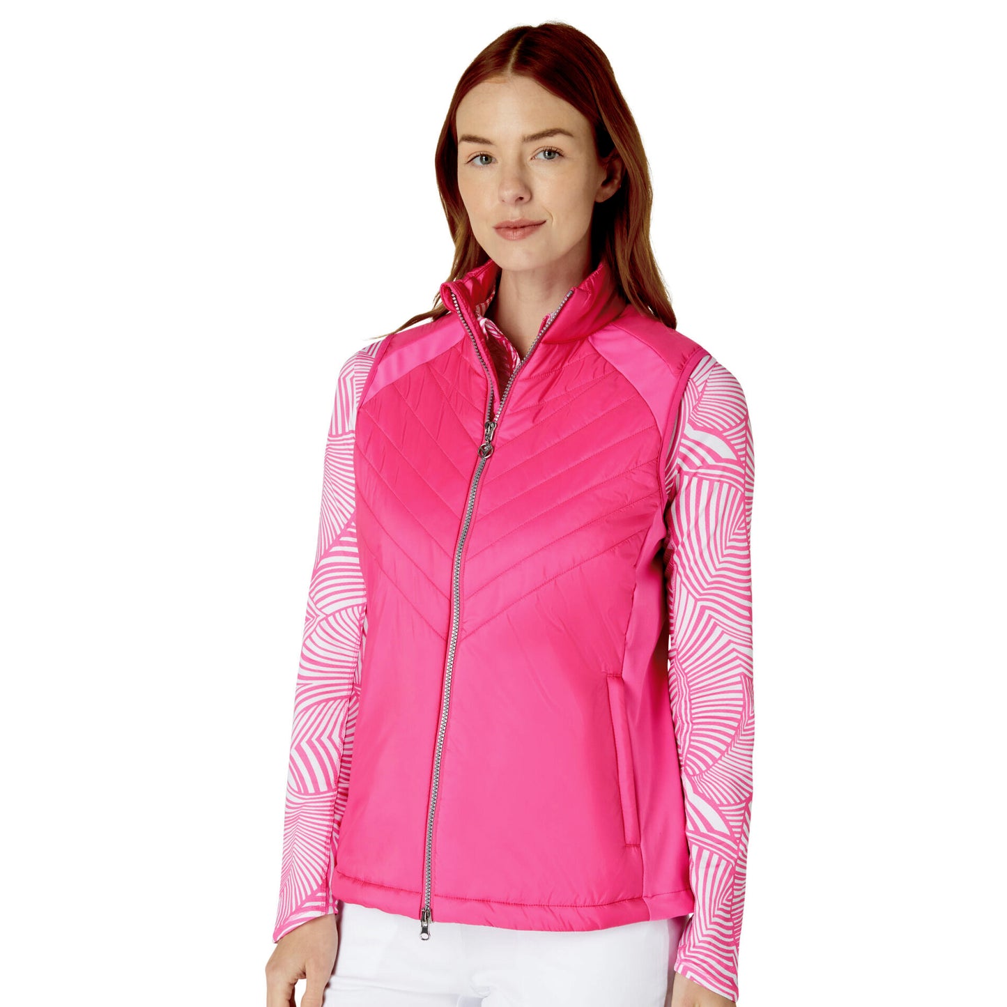 Callaway Ladies Lightweight Primaloft Quilted Gilet in Cheeky Pink