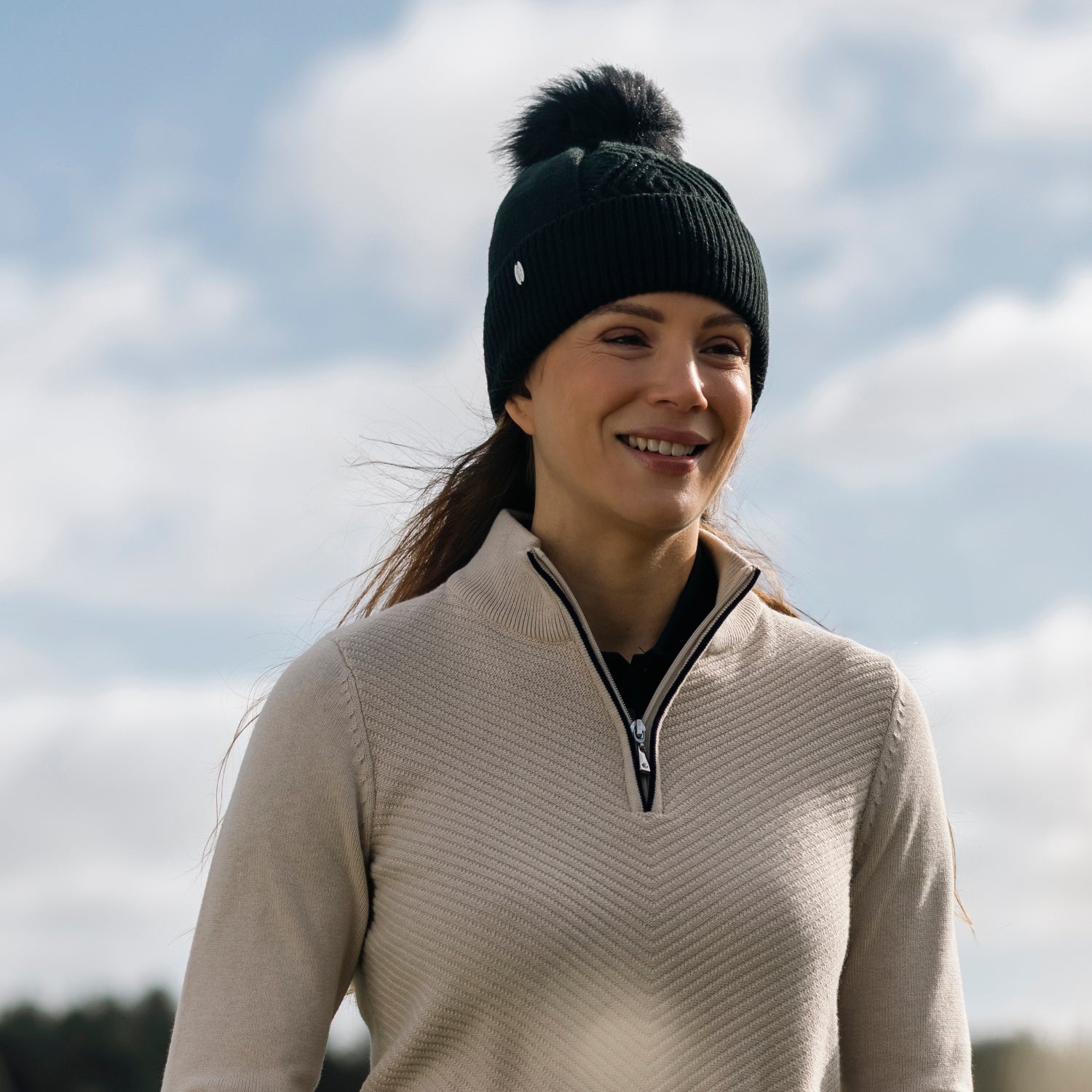 Glenmuir Ladies Black Thermal Lined Bobble Hat - Where Winter Warmth Meets Timeless Style