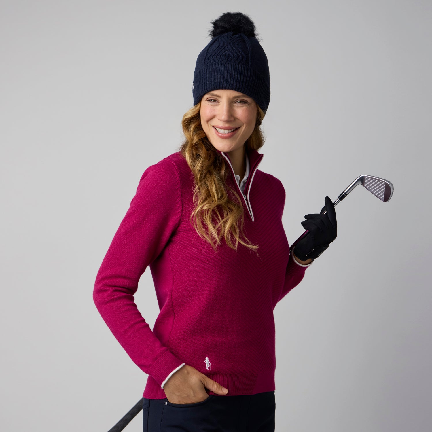 Glenmuir Ladies Zip-Neck Sweater for Effortless Merino Luxury, Wherever the Day Takes You