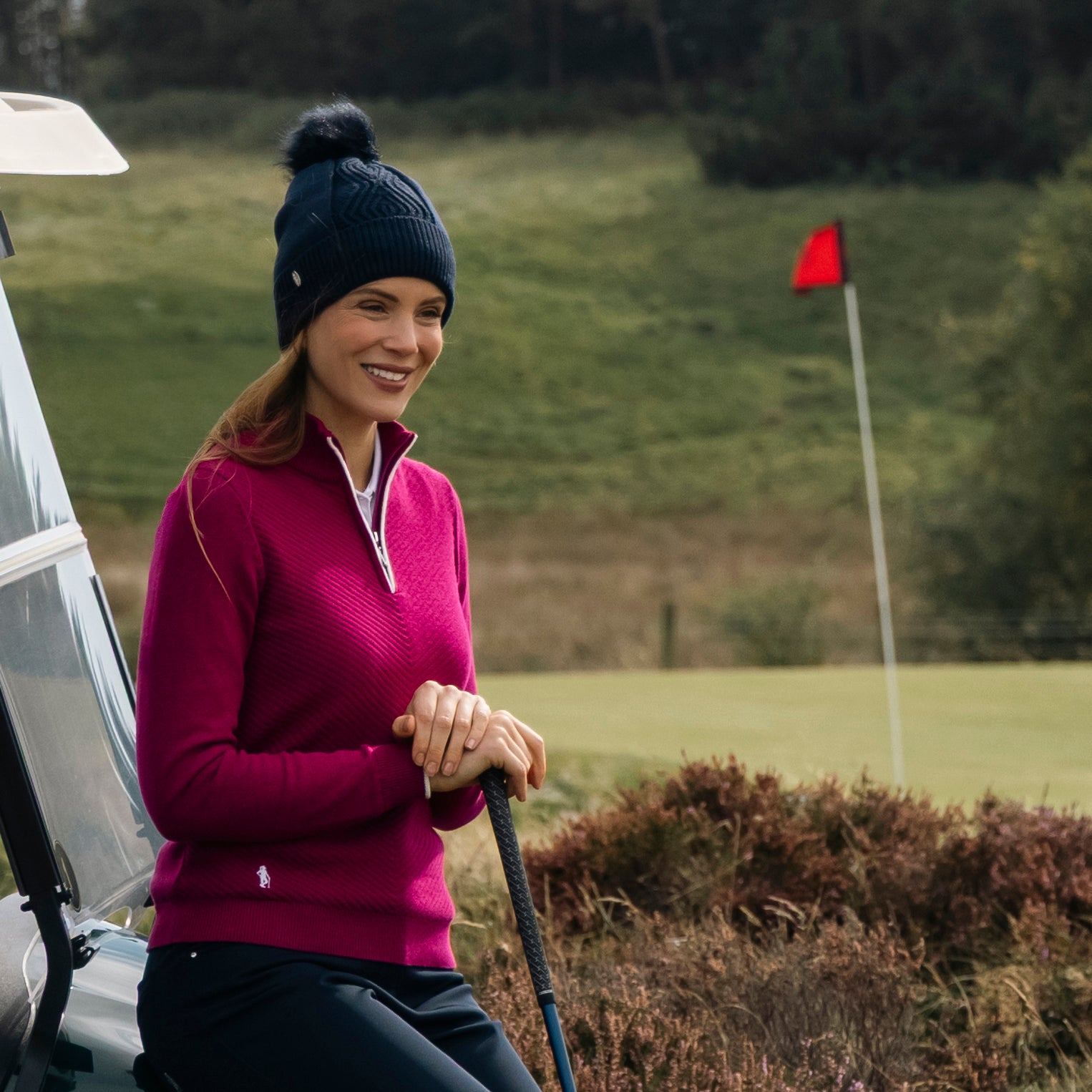 Glenmuir Ladies Zip-Neck Sweater for Effortless Merino Luxury, Wherever the Day Takes You