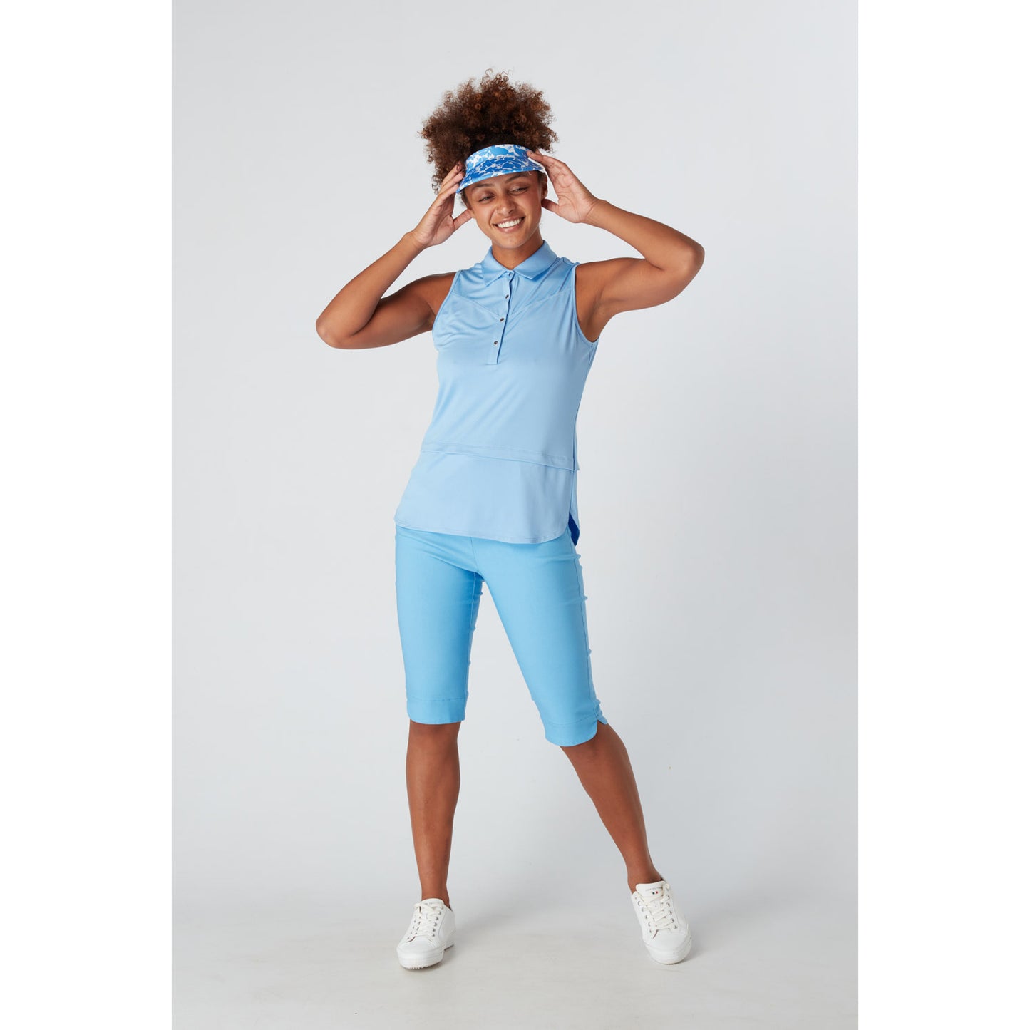 Swing Out Sister Sleeveless Polo in Tranquil Blue