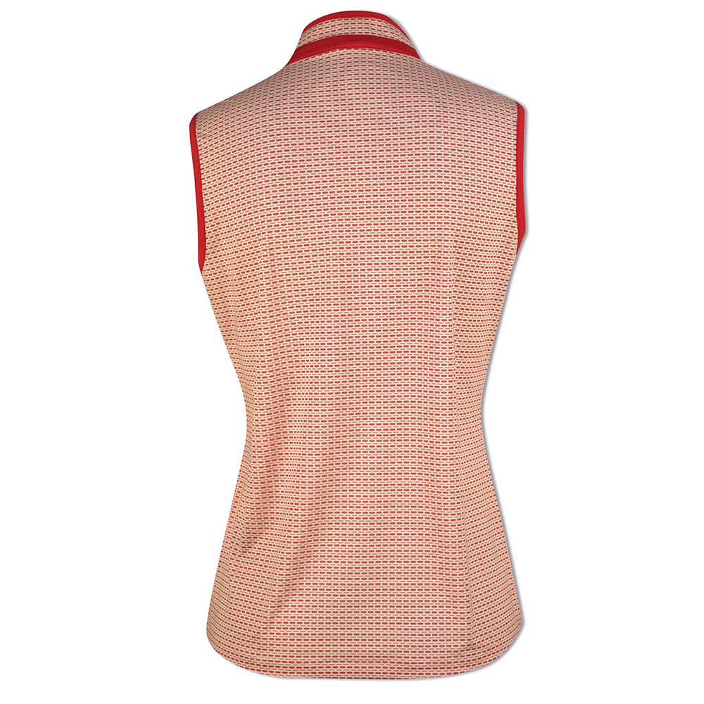 Daily Sports Ladies Lightweight Sleeveless Polo with Zip Neck in Watmelon - Large Only Left