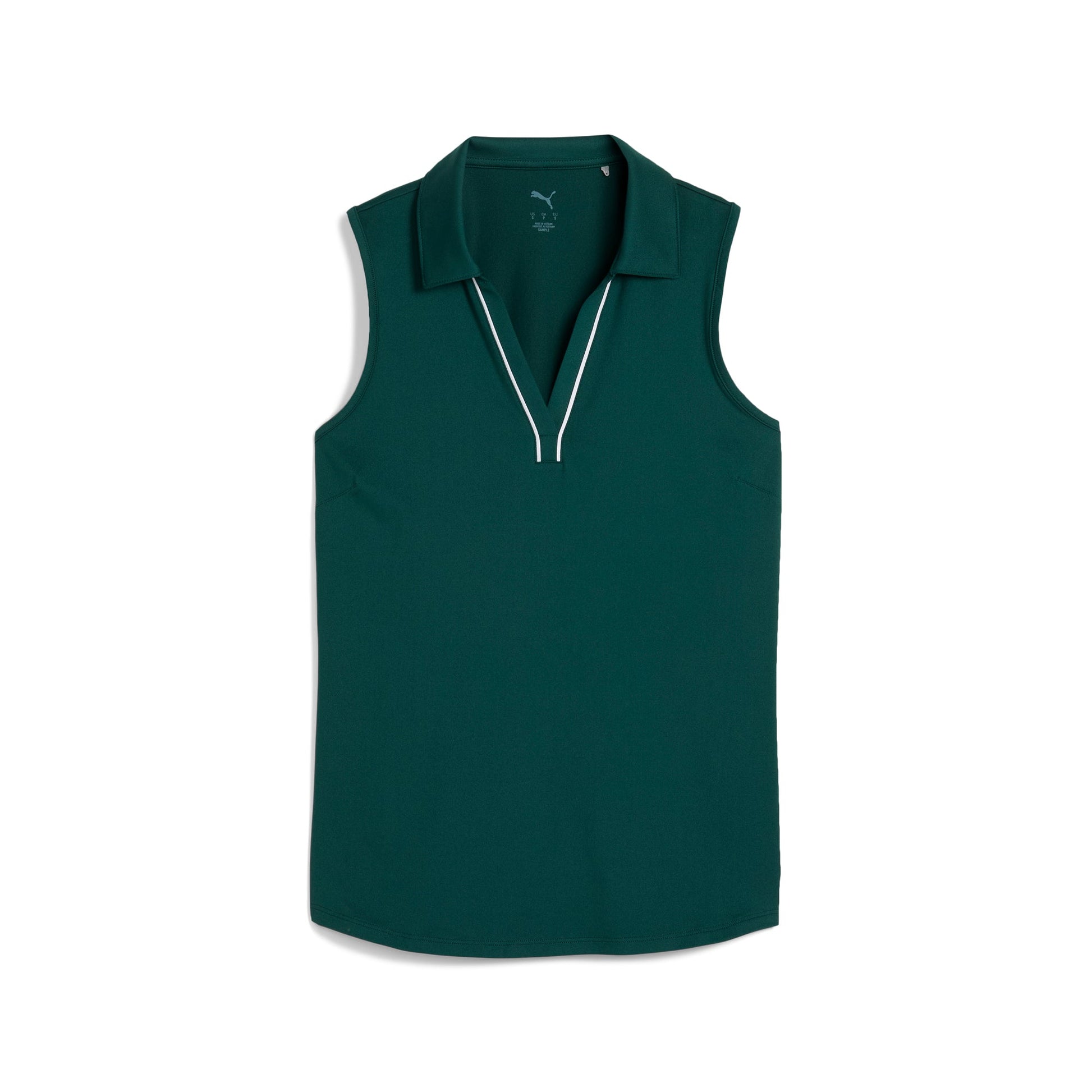 Puma Golf Ladies Sleeveless Polo with Piped V-neck 