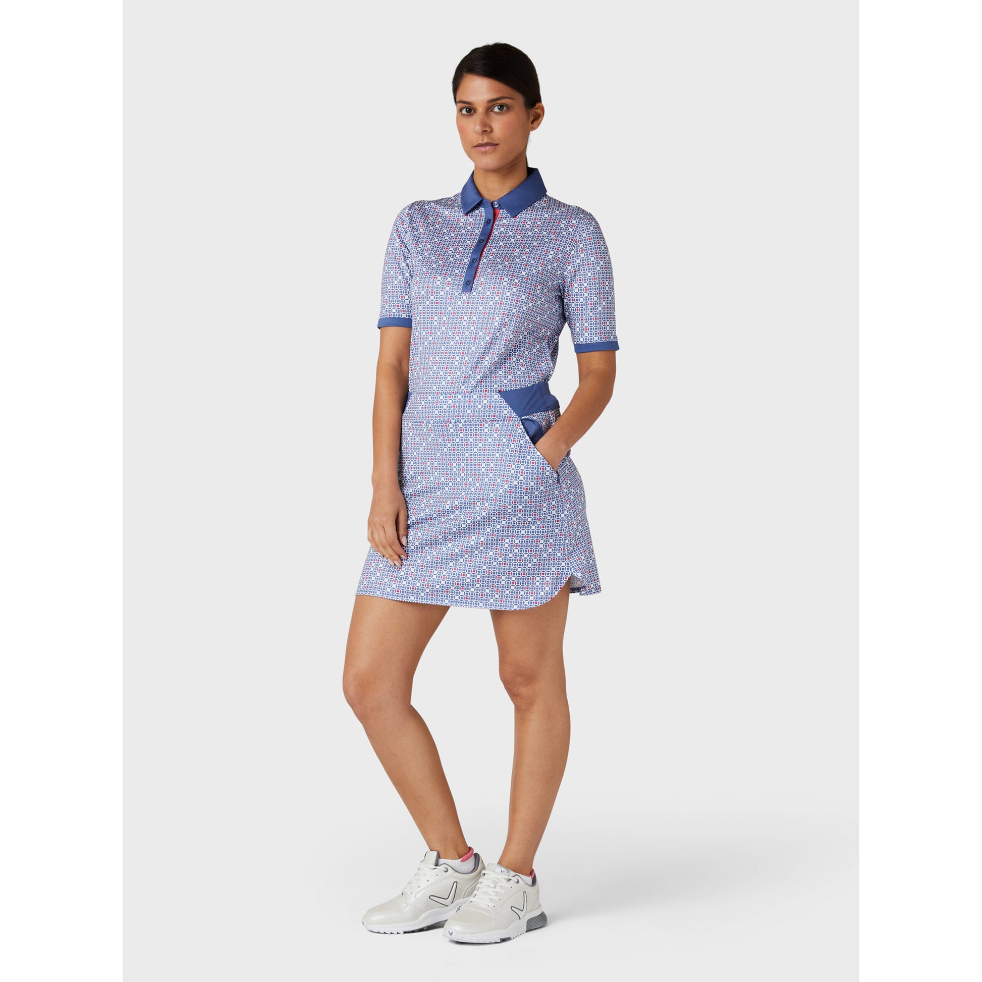 Callaway Ladies Pull-On Skort with Geo Print in Coastal Fjord