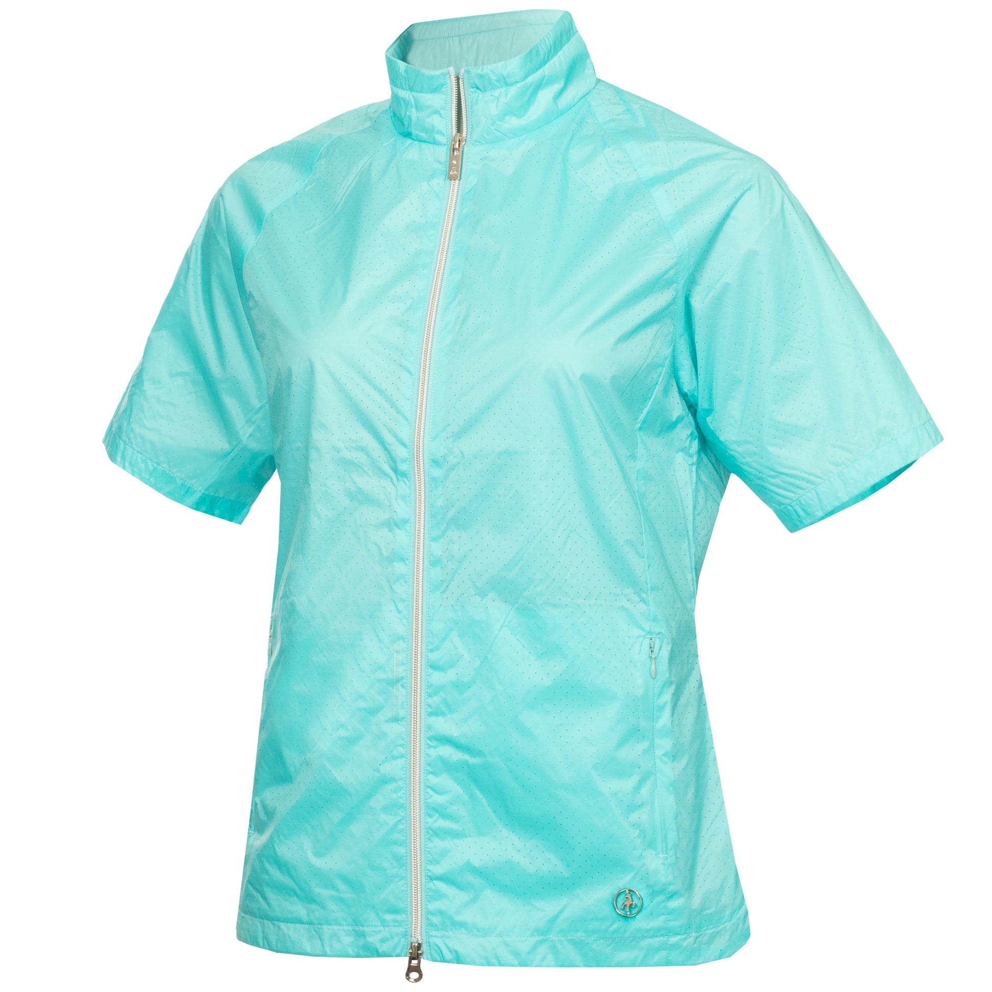 Green Lamb Women's Half-Sleeve Ultra-lightweight Windbreaker in Aqua