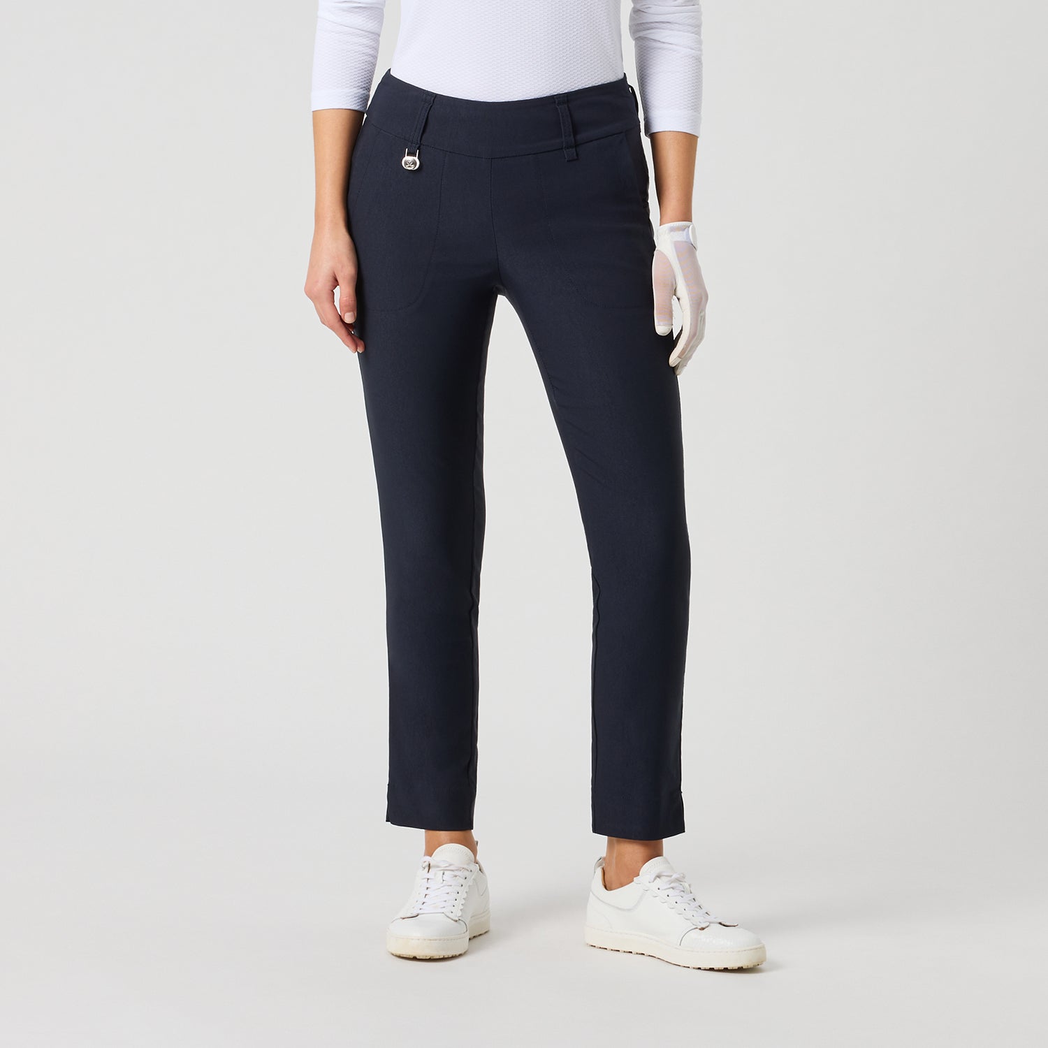Daily Sports Ladies Pull-On 7/8 Trousers with Super-Stretch Finish in Navy Blue