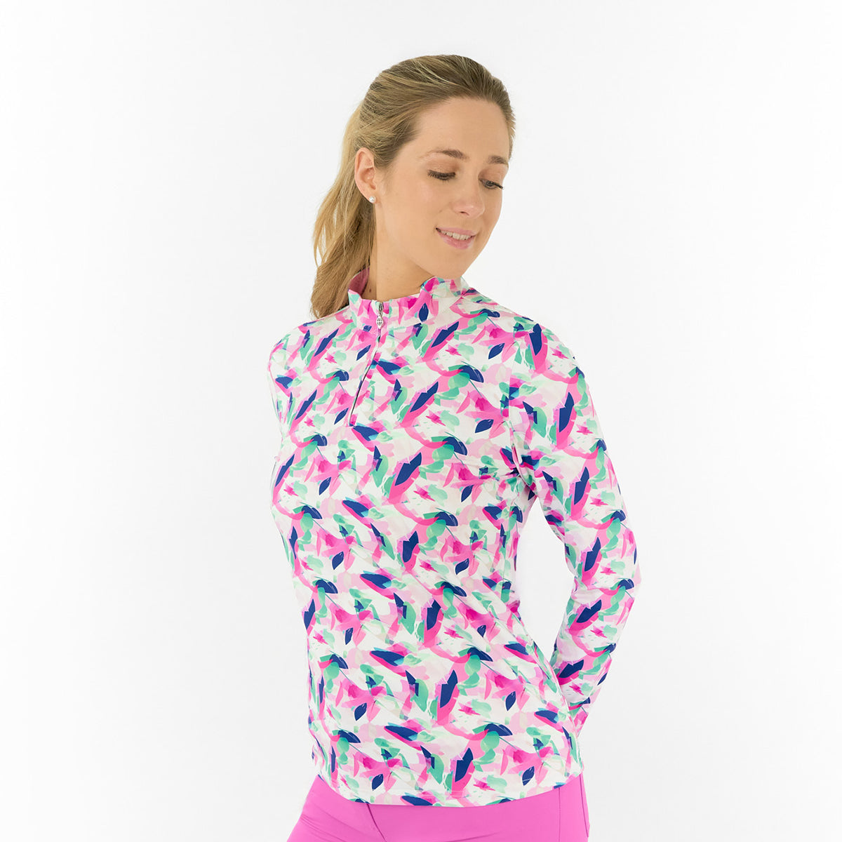 Pure Ladies Long Sleeve Top in Bold Abstract Print for Effortless Style & All-Day Comfort