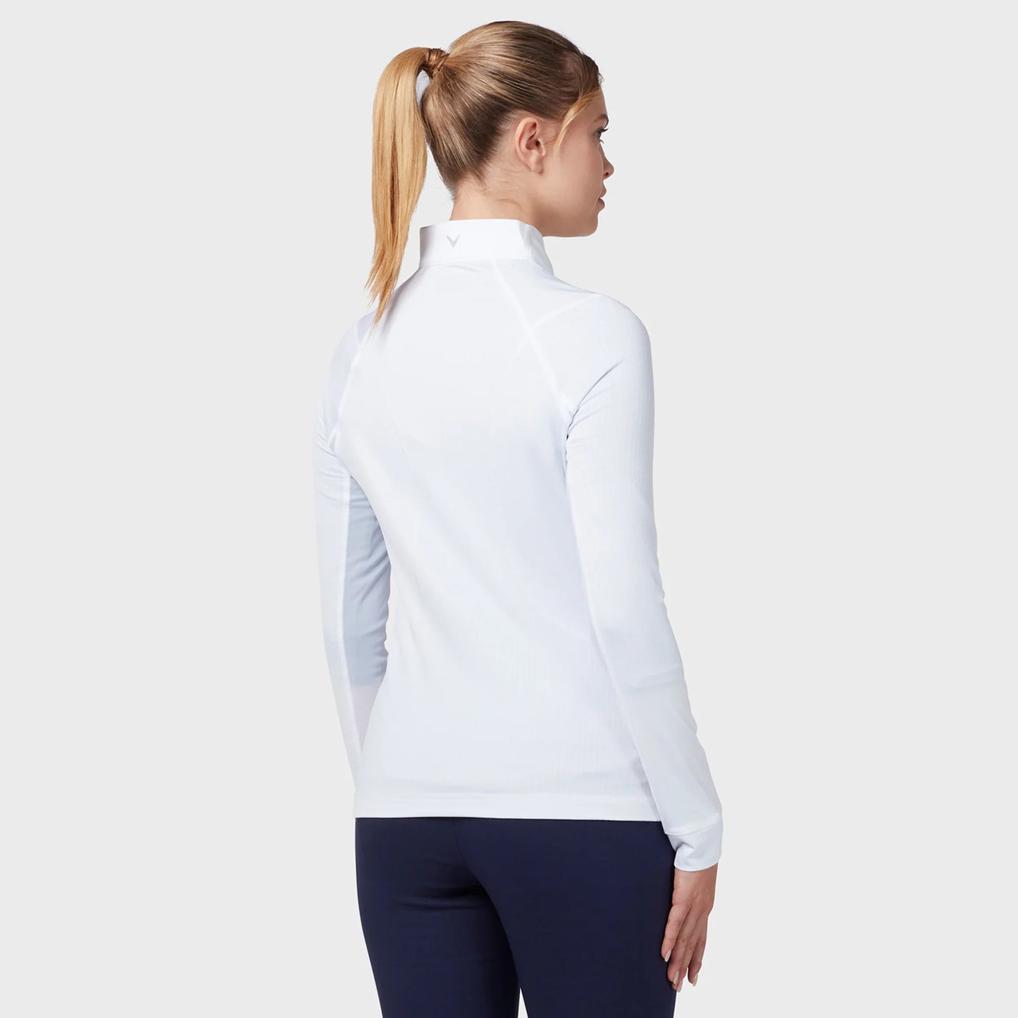 Callaway Ladies Sun Protection 1/4 Zip With Mesh Panels in BRILLIANT WHITE