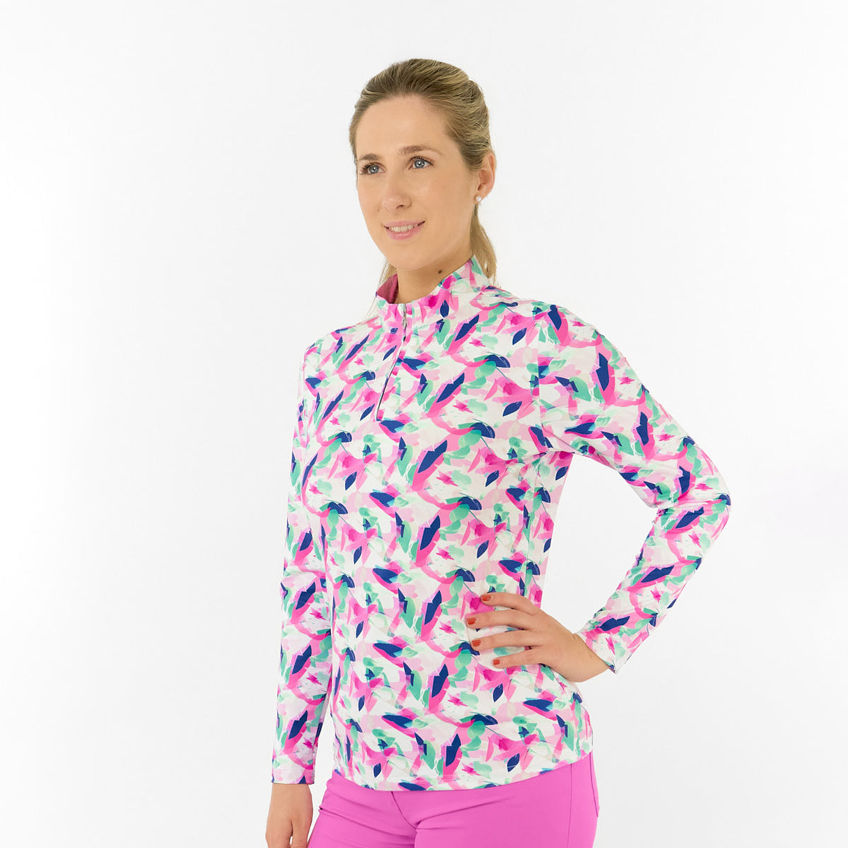 Pure Ladies Long Sleeve Top in Bold Abstract Print for Effortless Style & All-Day Comfort